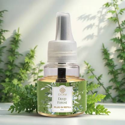 Ekam Deep Forest Plug In Air Freshener Refill Refill Deep Forest Plug In Air Freshener Refill| 45ml | Lasts up to 60 days| Used For Aromatherapy, Stress Relief And Relaxation