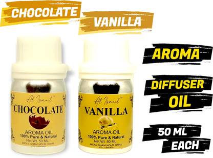 Al Ismail Chocolate & Vanilla Aroma Oil / Pack Of 50 ml Each (Total 100 ml ) / Aroma Oil 100 ml Diffuser