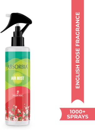 ABSORBIA Rose Car Freshener Spray Room Freshner spray, Instantly Freshens the air with Rose Fragrance, Essential Oil Aroma Works like therapy - 200ML, 1000+ sprays(Approx)
