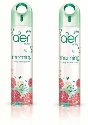 Godrej Aer Freshener for Home & Office - Morning Misty Meadows | Pack of 2 (240 ml each) Car Freshener Spray Morning Misty Meadows