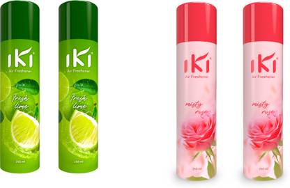 IKI 2 MIsty Rose and, 2 Fresh Lime Air Freshener Spray 2 MIsty rose + 2 Fresh Lime