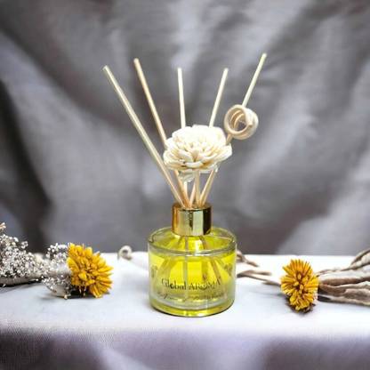 GLOBAL AROMA Lavender Reed Diffuser Set Fragrance for Office, Home, Gym and Yoga Diffuser Set Lavender Reed Diffuser Set 60ML,Fragrance for Office, Home, Gym and Yoga | Mood Enhancer, Smoke Less Room Freshener for Home