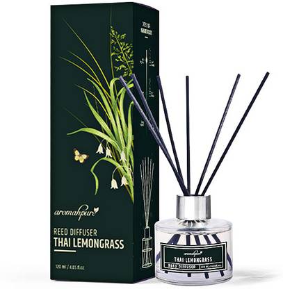 Aromahpure Reed Diffuser with 6 Fiber Reed Sticks | Lemongrass Room Air Freshener For Home Diffuser Set REED-DIFFUSER