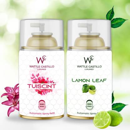 Wattle Castillo Tuiscint & Lemon Leaf Automatic Air Room Freshners For Suit Any Room Refill, Automatic Spray 300ml Air Freshener Refilled