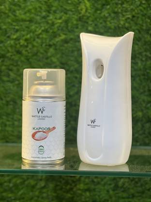 Wattle Castillo Automatic Room Air Freshener Kit (Air Dispenser + Kapoor- 265ml) 3000+Sprays Automatic Spray WCL-265ml-Machine01-Kapoor