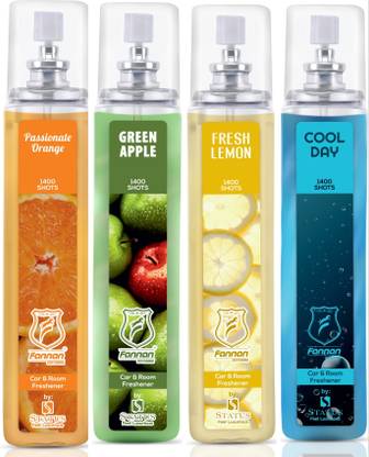 FANNAN The Artist PREMIUM CAR&ROOM AIR FRESHENER FRESH LEMON,GREEN APPLE,COOLDAY,PASSIONATE ORANGE Car Freshener Spray PREMIUM CAR & ROOM FRESHENER FRESH LEMON,GREEN APPLE,COOLDAY,ORANGE