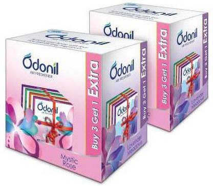 Odonil Lavender, Rose, Sandal, Jasmine Car Freshener Blocks Lavender Rose Sandal & Jasmine  (4 x 50 g)