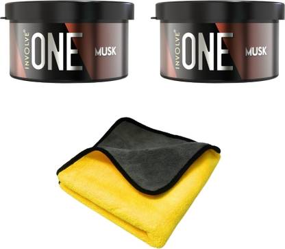 Involve One Combo Offer : Musk Car Perfume(pack of- 2) & Microfiber Cotton Cloth Car Freshener Blocks IYS -