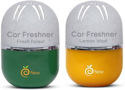 Enew Lemon Blast & Fresh Forest Car Freshener Diffuser Set Twist-Activated Car Gel Air Freshener - Lemon Blast & Fresh Forest