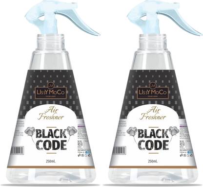 LISSYMOCO Black Code Essence Spray Black Code Air Freshener Spray for Home, Bathroom, Office & Car | Long Lasting Black Code Essence Black Code 500 ML