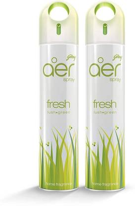 Godrej Aer Freshener for Home & Office - Fresh Lush Green | Pack of 2 (240 ml each) Car Freshener Spray Fresh Lush Green