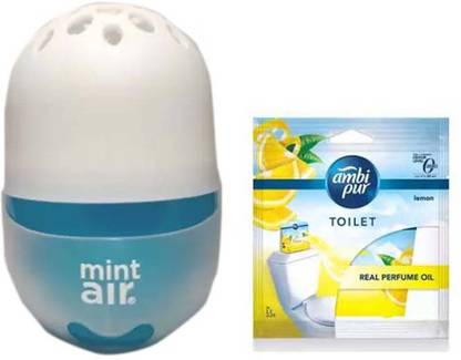 Mint Air cool Car Freshener Diffuser Gel Car Perfume |Water Based Car Air Freshener - Cool Surf with Ambi pur toilet fresh