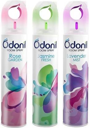 Odonil rose, jasmine, Lavender Car Freshener Spray Jasmine, Rose, Lavender Spray Room Freshener combo pack