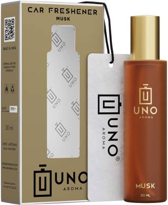 UNO AROMA Musk Fragrance Car Freshener Spray Musk Car Freshener Perfume With Elegant Car Hanging For All Day Long Immense Delightful Fragrance
