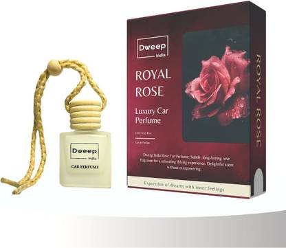 Dweep India Rose Car Perfume Diffuser Rose Car Perfume, Fresh Aroma, Air Freshener, Car Fragrance