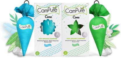 CamPure Cone Air Freshener - Original & Jasmine - Pack of 2 Potpourri Air Freshener - Original
