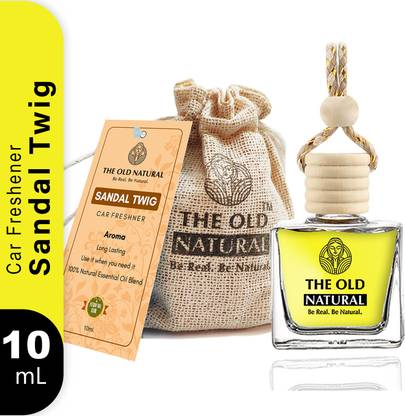 HouseOfCommon Sandal Twig Car Freshener Aroma Oil, Diffuser Car Perfumes with Essential Oils Fragrance in Glass bottle with Wooden Diffuser