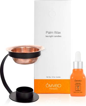Omved pure bergamot, lemon, juniper berry essential oil Diffuser Set Aromatherapy Bundle Comes Set with Copper Oil Diffuser,Celebrate Blended Essential Oil and Palm Wax Tealight Candles