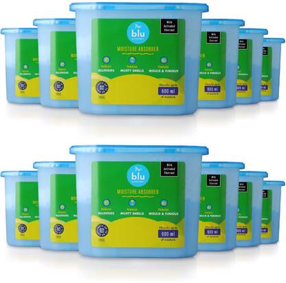 ABSORBIA No Fragrance Blocks Moisture Absorber with Activated Charcoal | Pack of 36 (560ml) Absorption Capacity 600ML | Dehumidifier for Wardrobes Closets