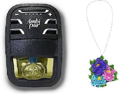 Ambipur Ambi Pur Exotic Jasmine Car perfume with paper Air Freshener Blocks, Diffuser Set Ambi Pur Exotic Jasmine Car Air Freshener Starter Kit with Paper air freshener hanging