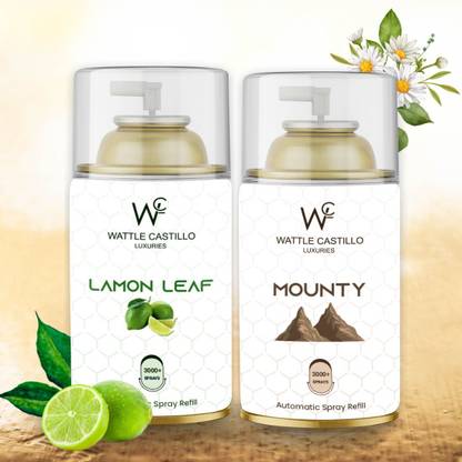 Wattle Castillo Luxuries Lemon Leaf Feel Lemon Tree Farm, And Mounty Imported Refill, Automatic Spray 300ml Air Freshener Refilled