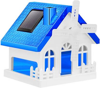 Selifaur Solar Powered Rotating Windmill House Perfume Car Air Freshener Blue Diffuser Windmill House Blue