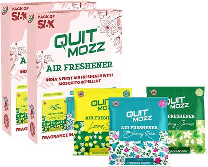 QUITMOZZ Blooming Roses, Lemony Splash and Calming Jasmine Blocks Air Freshener with Mosquito Repellent, Instant and Long Lasting Fresh Fragrance