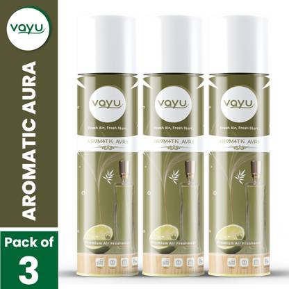 Vayu Air Freshener Room Spray Aromatic Aura Flavour (Pack of 3) Spray Air Freshener Room Spray