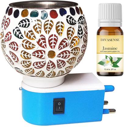 Divasense Jasmine Diffuser, Aroma Oil, Diffuser Set Essential Oil Diffuser with On Off Switch to Switch Between Burner & Lamp