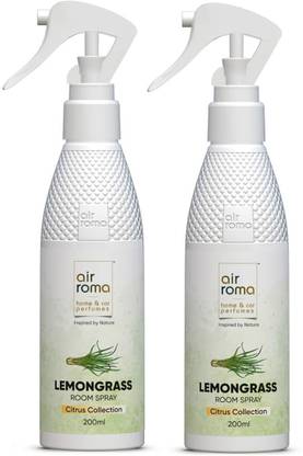 Airroma Combo of 2 Lemon Grass Air Freshener 400ml Spray Combo of 2 Lemon Grass Air Freshener Spray 400 ml