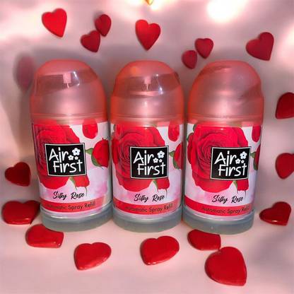 Air first ROSE REFILL COMBO PACK OF 3 PCS SUITABLE FOR ALL TYPES OF MACHINE Automatic Spray Freshmatic Automatic Spray Refill - 3 x 225 ml (PACK OF 3 PCS)
