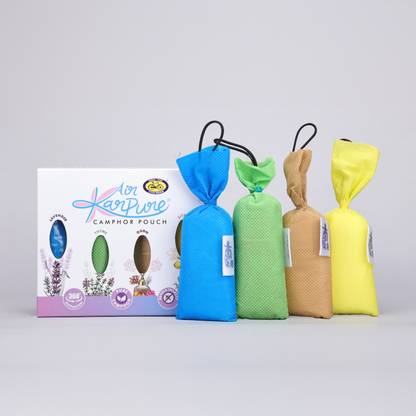 Cycle Karpure Camphor Pouch Combo Oudh, Citrus, Lavender & Thyme Camphor Fragrance Potpourri Karpure Camphor Pouch Combo