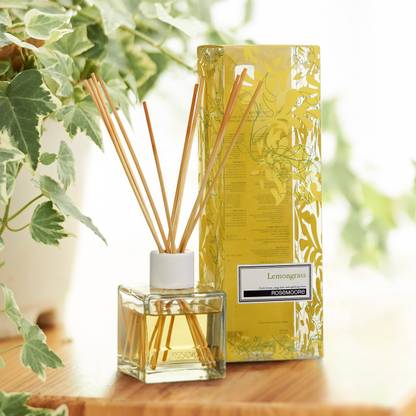 ROSeMOORe Lemongrass Scented Reed Diffuser for Living Room, Washroom, Bedroom, Office - 200 ML with 10 Reed Sticks Diffuser Set Lemongrass Scented Reed Diffuser for Living Room, Washroom, Bedroom, Office - 200 ML with 10 Reed Sticks