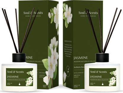 Soul & Scents Jasmine Diffuser Set, Aroma Oil JASMINE REED DIFFUSER