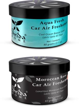 Shrida AQUA FRESH & MOROCCAN ROSE Diffuser Set Natural Aqua Fresh & Moroccan Rose, Long Lasting, Dashboard & Vents,Odor Remover