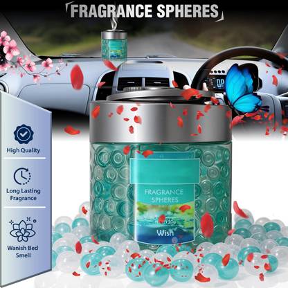 Otoroys Wish Fragrance Spheres Jelly Balls Green Air Freshener for Car and Home Car Freshener Diffuser Natural and Elegant, Fruit and Flower Fragrance