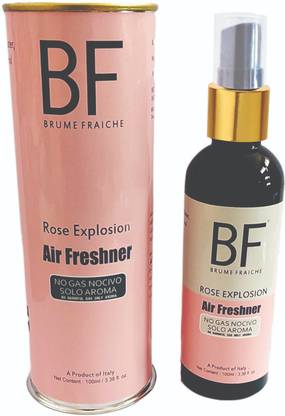 BRUME FRAICHE Rose Essential Oil Room Spray For 24 Hours Freshness Spray Rose Essential Oil Room Spray For 24 Hours Freshness & Fragrance at Home and Any Where / Spreading Positive Energy, Best For Relaxation, Natural Essential Oil Air Freshener / 100ml