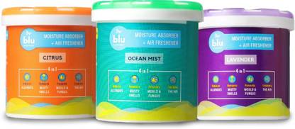 ABSORBIA No Fragrance Car Freshener Blocks Moisture Absorber Mini| Pack of 3 Natural Fragrances (200ml Each)| Interior Dehumidifier for Cars & Small Spaces| Fights Against Moisture, Mould, Fungus & Musty smells…