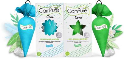 CamPure Cone Air Freshener - Original & Jasmine - Pack of 2 Potpourri Air Freshener - Original