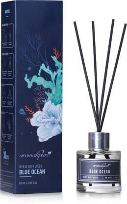 Aromahpure Aqua Reed Diffuser with 4 Fiber Reed Sticks | Room Air Freshener For Home Diffuser Set REED-DIFFUSER