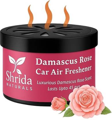 Shrida Damascus Rose Diffuser Damascus Rose Car Air Freshener, Car Perfume Gel, 60g | Leakproof Air Freshener | Floral Scent Car Perfume | Long-Lasting 45 Days | Premium Car Accessories