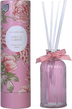 MINISO Windy Rose Diffuser Lost in Garden Home Fragrance Flameless Essential Oil with Diffuser Sticks Room Freshener