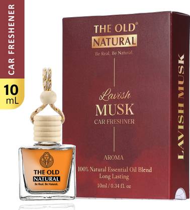 The Old Natural Lavish Musk Car Freshener Diffuser Car Perfumes with Essential Oils Fragrance in Glass bottle with Wooden Diffuser Lid | 10ml (Lavish Musk - Pack of 1, 10ml)