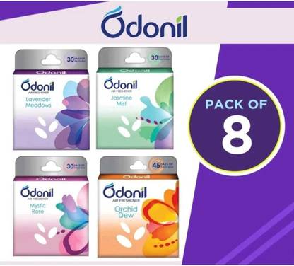 Odonil Super Saver Combo Of Fragrance JASMINE orchid DEW &Mystic Rose Blocks B_ODO-8MIX  (8 x 50 g)