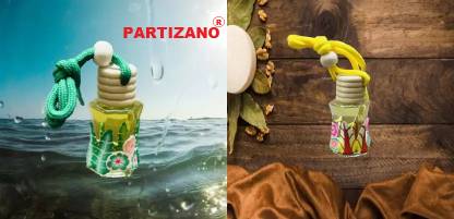 partizano combo of Car Perfume Hanging lavender or lemon Natural scent wooden diffuser Car Freshener Diffuser Combo Car Perfume Hanging Cool water Natural scent car fragrance wooden diffuser lid Diffuser Set, Refill (10 ml)