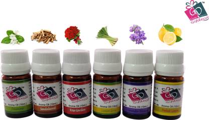 GIFDECO JASMINE, SANDALWOOD, ROSE GARDEN, LEMONGRASS, LAVENDER, PEELED LEMON Aroma Oil, Refill, Diffuser, Diffuser Set, Potpourri, Cone, Spray AO-6PCS SET1