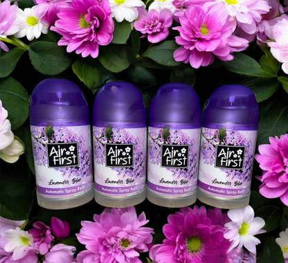 Air first LAVENDER REFILL COMBO PACK OF 4 PCS Automatic Spray AIR FRESHNER REFILL FOR AUTOMATIC SPRAY MACHINE PACK OF 4 PCS