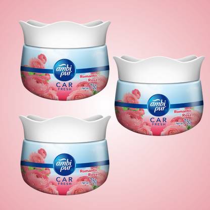 Ambipur Rose Car Freshener Blocks Rose Scent Car Freshener – 75g- Pk 3