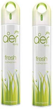Godrej Aer Fresh Spray Perfumes Room Freshener Spray-270 ml Pack of 2 (Fresh lush. green)