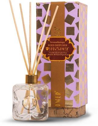 Soulflower Lavender Diffuser, Aroma Oil, Diffuser Set Lavender Diffuser Aroma Oil | For Home, Office | Aromatherapy | Pure & Natural |